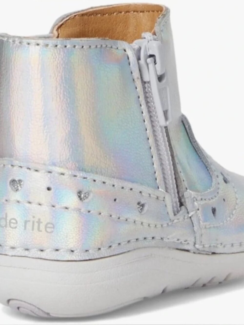 NW STRIDE RITE Leather Wide Soft Motion Gigi Silver Boots - Picture 3 of 10